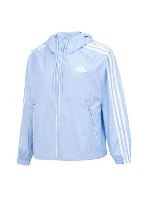 adidas (WMNS) adidas BSC 3-Stripes Wind Jackets 'Blue White' HM2271