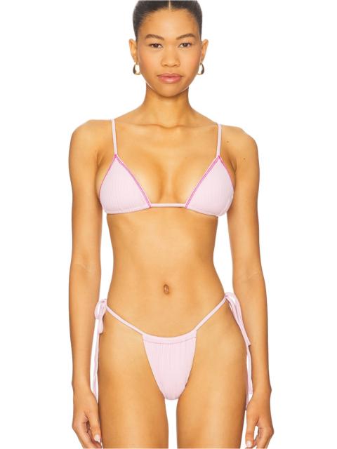 Frankies Bikinis Lumia Ribbed Bikini Top