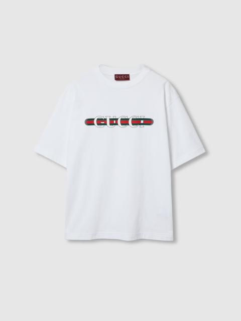 Cotton jersey T-shirt with Gucci print