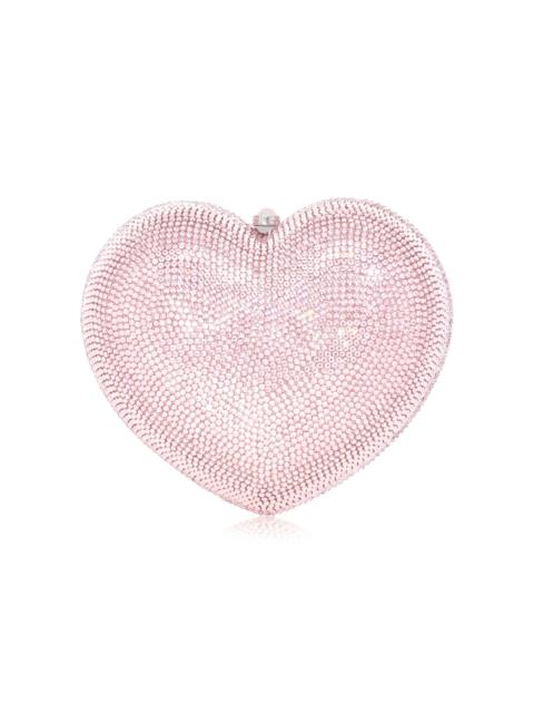 JUDITH LEIBER Women's Petite Heart Crystal-Embellished Clutch - Light Rose