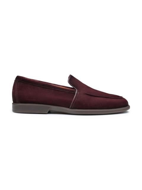 Santoni Men's burgundy suede loafer