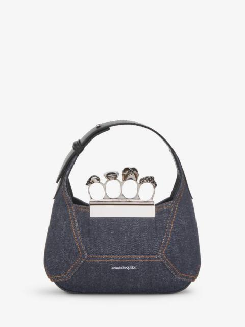 Alexander McQueen Women's The Jewelled Hobo Mini Bag in Denim