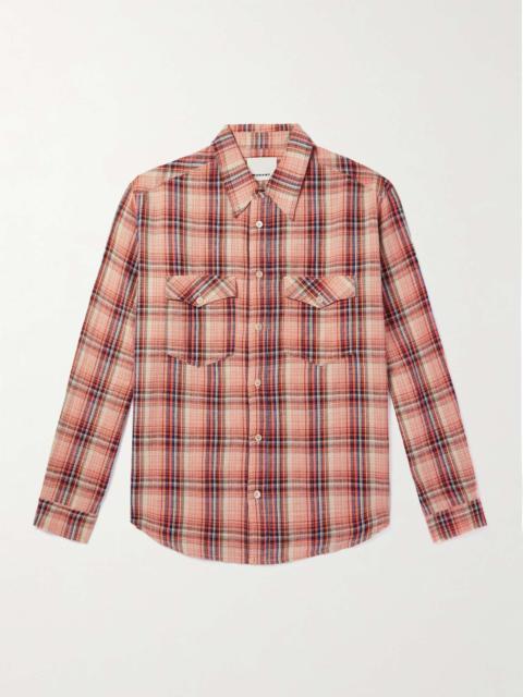 Isabel Marant Lydian Checked Cotton and Linen-Blend Shirt