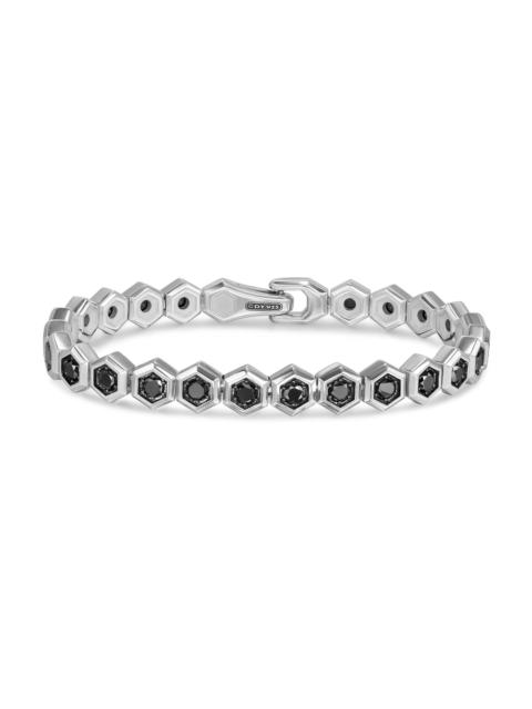 DAVID YURMAN Men's Hex Pavé Tennis Bracelet in Sterling Silver - Black Diamond