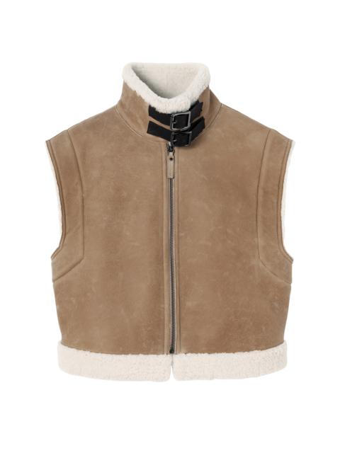 Longchamp Short sleeveless vest Natural - Leather