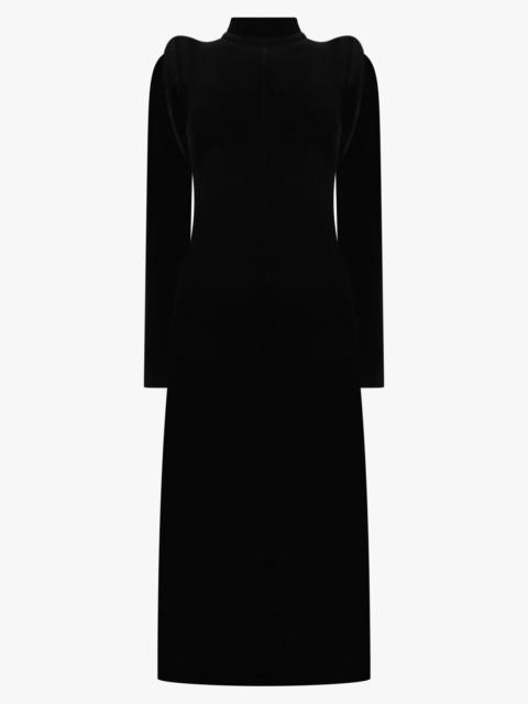 MELITTA BAUMEISTER CIRCLE SHOULDER VELVET DRESS | BLACK