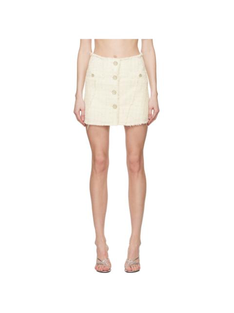 GCDS Off-White Frayed Miniskirt