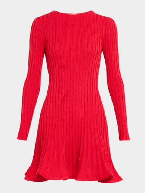 AKRIS Reversed Rib Knit Mini Dress