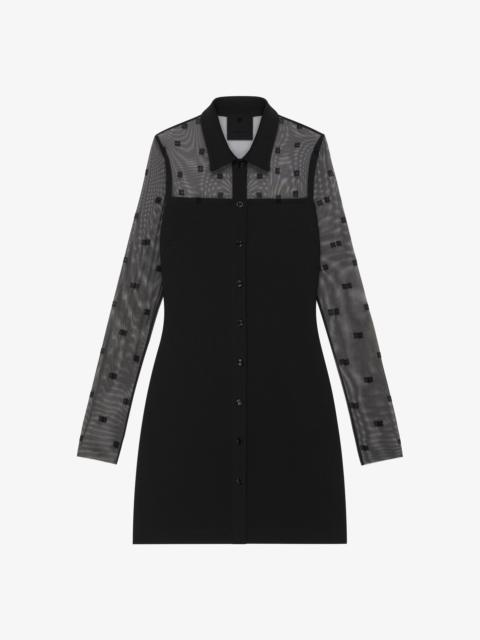 Givenchy SHIRT DRESS IN BI-MATERIAL 4G PATTERN