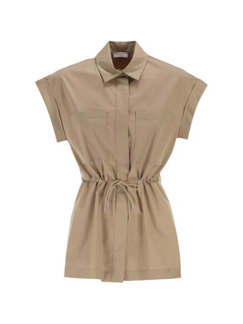drawstring short-sleeve blouse