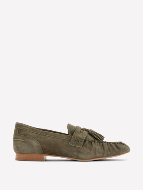 BODEN Soft Ruched Loafers-Deep Olive