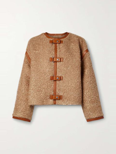 Carina leather-trimmed mohair-blend bouclé jacket