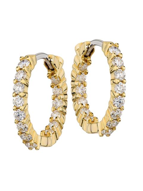 ROBERTO COIN Women's 0.76 TCW Diamond & 18K White Gold Hoop Earrings/0.5" - Yellow Gold
