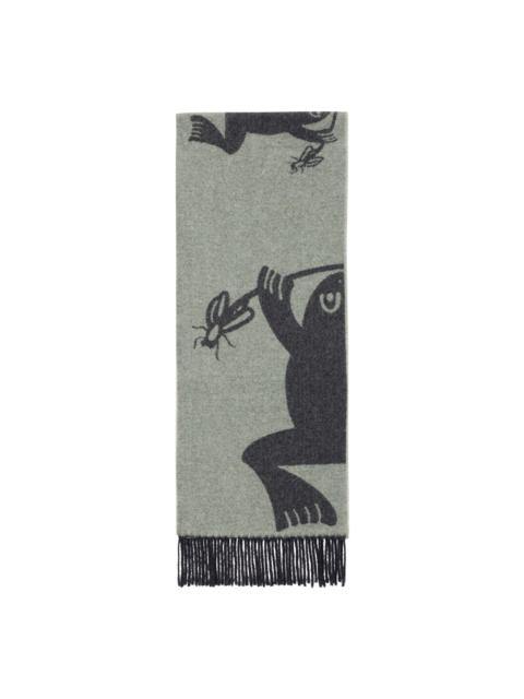HENRIK VIBSKOV BUG PRESS SCARF - BLACK BUG MINT GREY