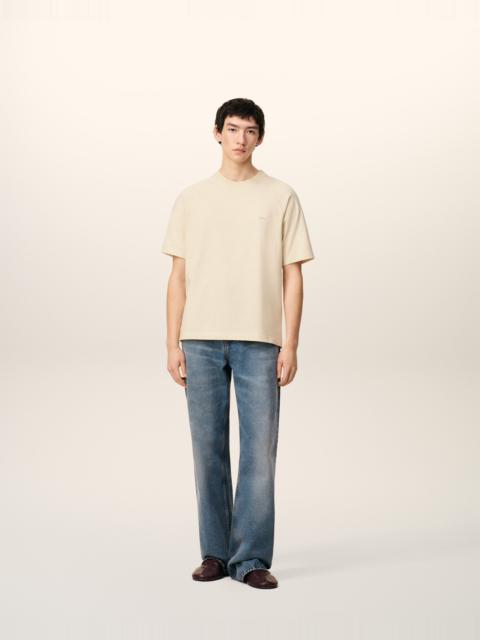 AMI Paris WHITE COTTON SHORT SLEEVES T-SHIRT