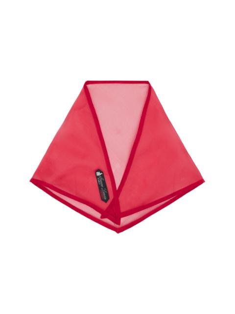 Lanvin Red Silk Organza Triangle Scarf