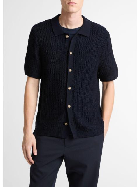 Cotton Crochet Button-Front Shirt