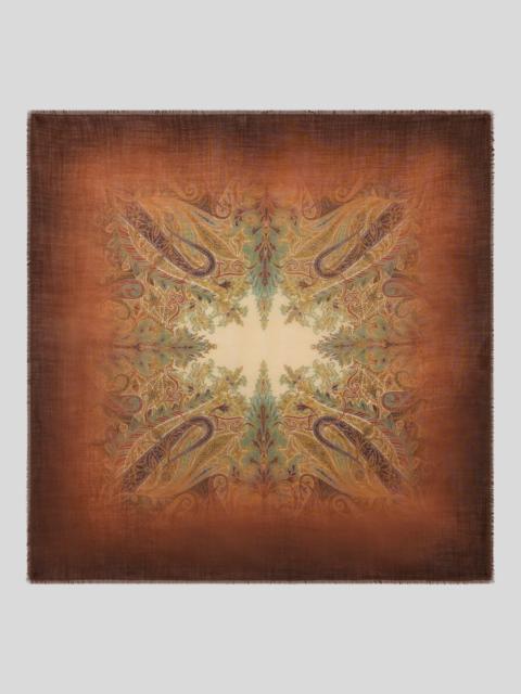 Etro WOOL AND SILK SCARF WITH FADED FLORAL PAISLEY MOTIF