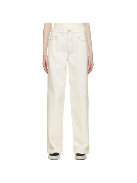 White Wide Leg 'Le Italien' Jeans