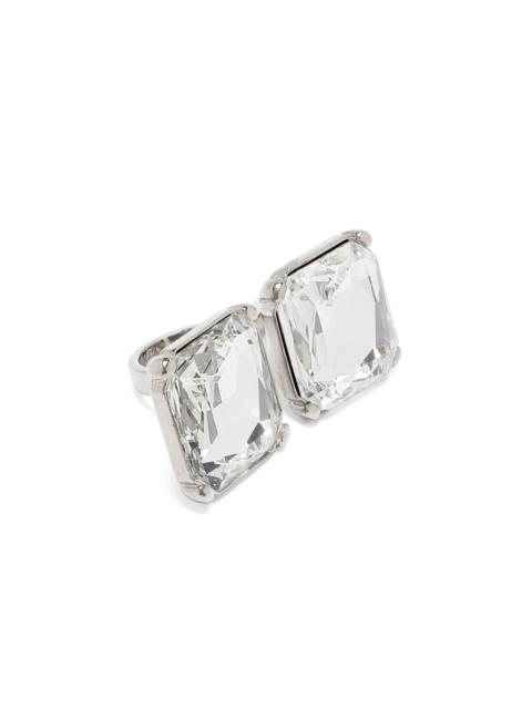 glass crystal chunky ring