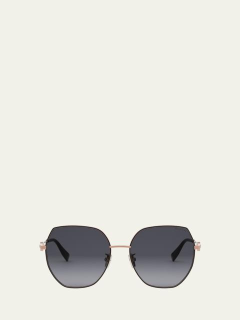 BVLGARI Round Metal & Nylon Sunglasses