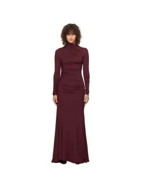 TOVE Burgundy Ruched Maxi Dress