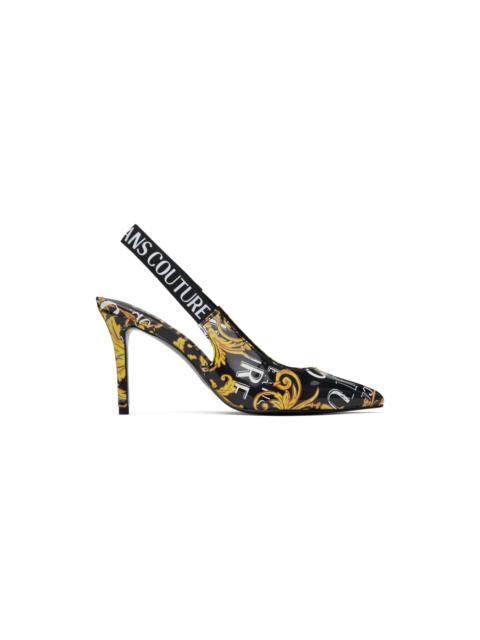 VERSACE JEANS COUTURE Black & Gold Scarlett Heels