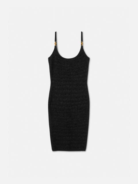 VERSACE Croc-Jacquard Knit Mini Dress