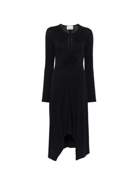 keyhole-neck midi dress