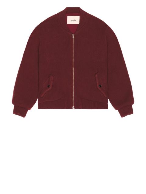 vowels Knitted Bomber Jacket