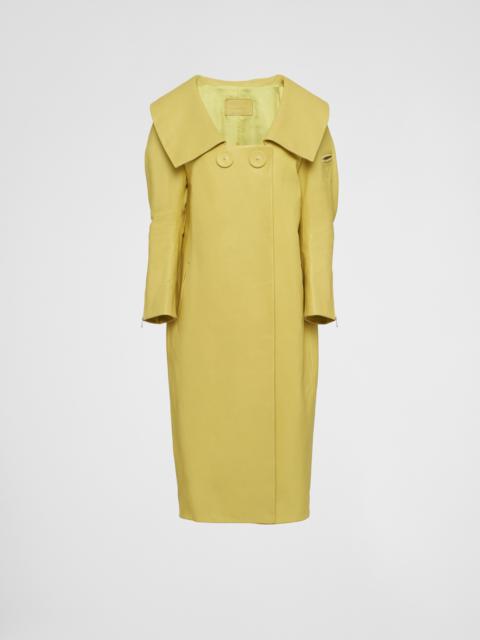 Prada Leather coat with wide collar