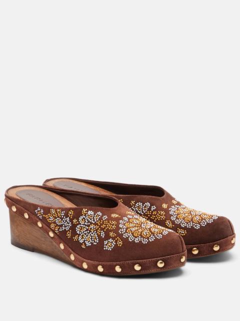 FARM RIO Floral suede clogs
