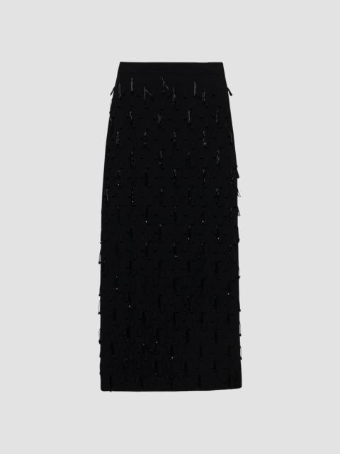 SIMKHAI Women's Bree Fringe Midi Skirt - Black