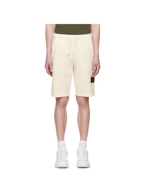 Stone Island Off-White Malfilé Fleece 'Old' Effect Shorts