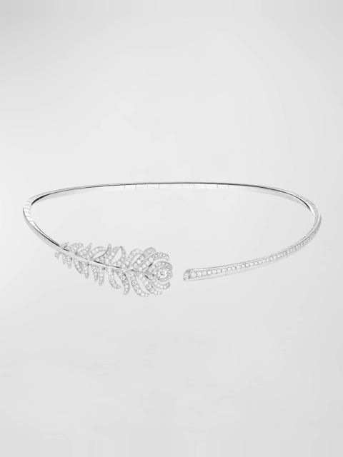 Boucheron Plume de Paon 18K White Gold Diamond Choker Necklace