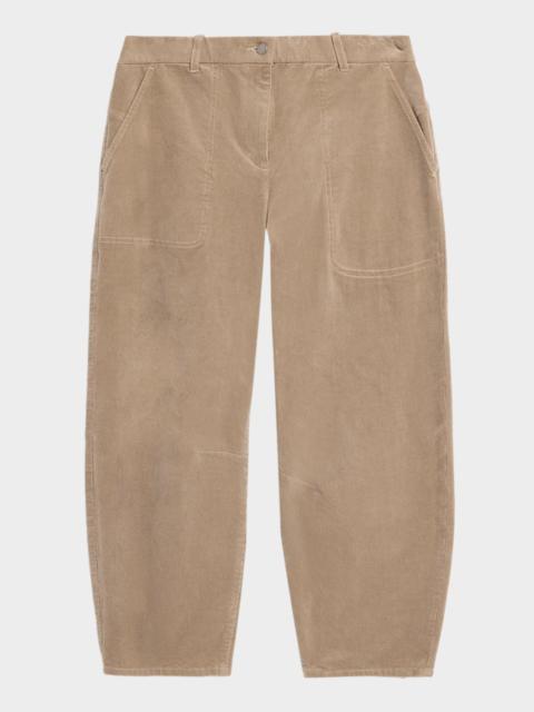EILEEN FISHER Cropped Barrel-Leg Corduroy Pants