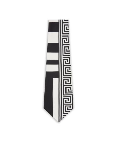VERSACE printed silk twill tie