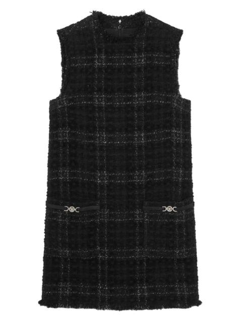 VERSACE check-pattern cotton mini dress