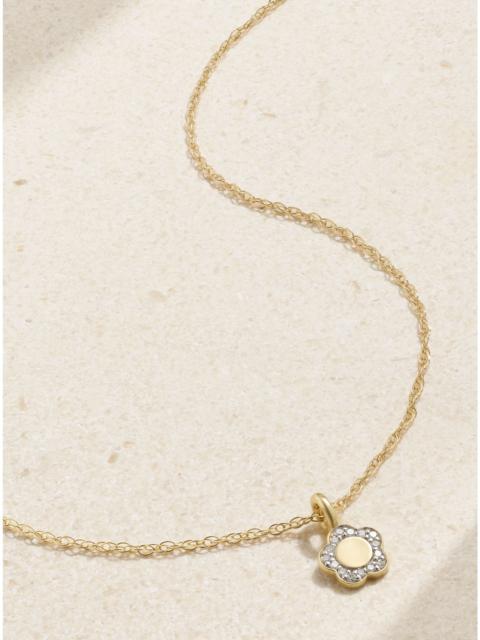STONE AND STRAND Flora mini 14-karat gold diamond necklace Gold