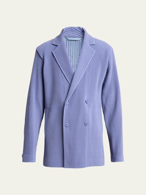 ISSEY MIYAKE Men's Pleated Double-Breasted Blazer