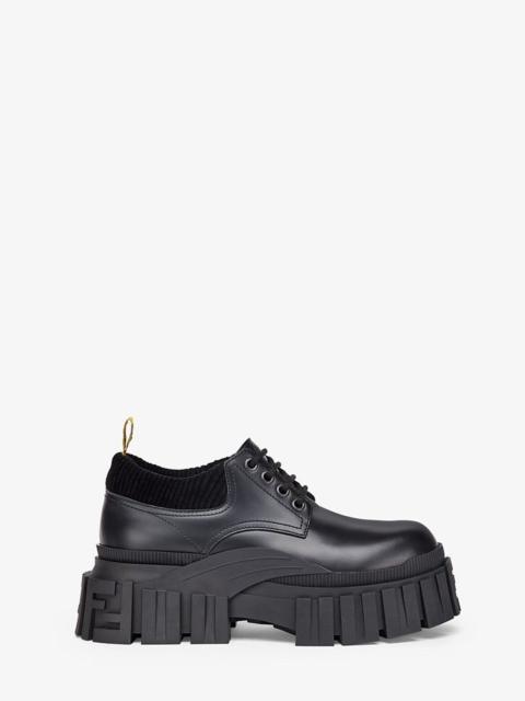 FENDI Black leather lace-ups