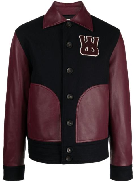 WALES BONNER logo-appliquÃ© varsity jacket