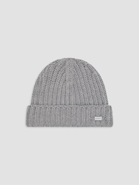 Givenchy Men's Beanie in Wool with Pin - Light Grey