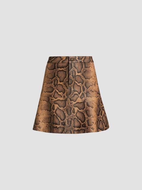 KOBI HALPERIN Women's Addie Snake Leather A-Line Miniskirt - Tannin Multi