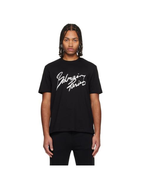 Balmain Black 'Balmain Paris' Writing T-shirt