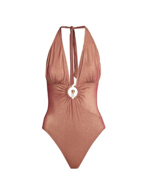 KOBI HALPERIN Women's Devin Metallic Hardware One-Piece Swimsuit - Terracotta