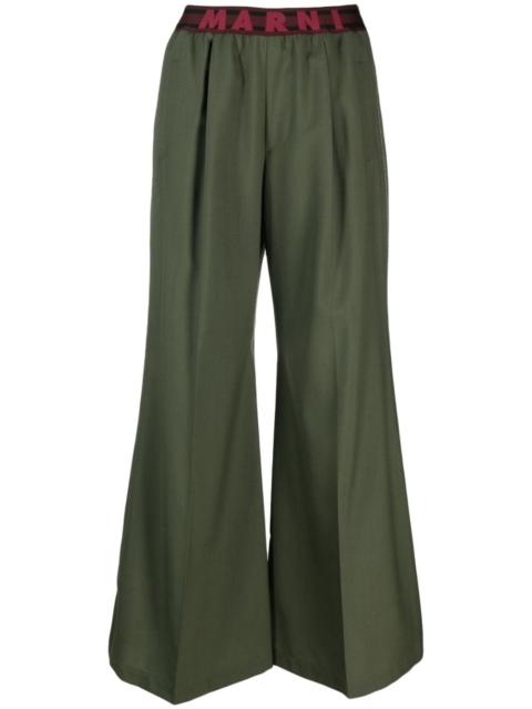 Marni logo-print palazzo trousers