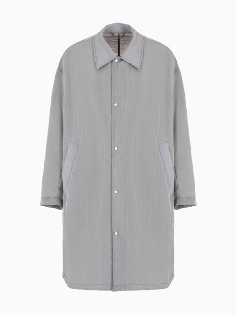 EMPORIO ARMANI Light nylon seersucker trench coat