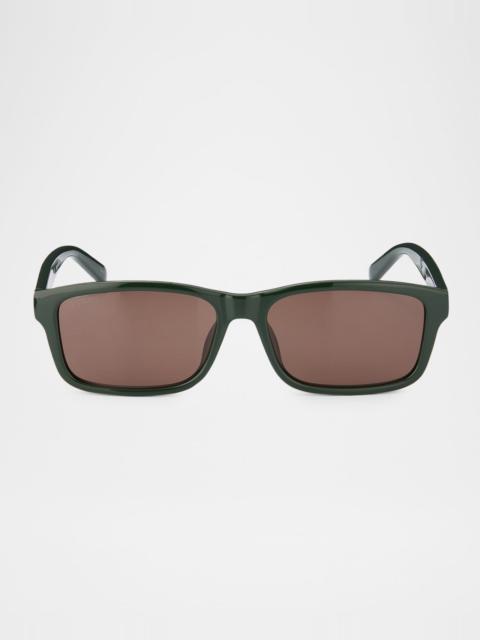 GUCCI Men's Gucci Lines 57mm Rectangular Acetate Sunglasses