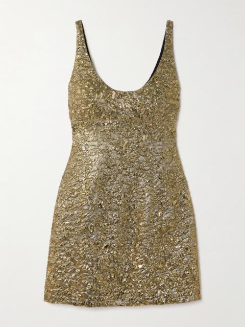 EMILIA WICKSTEAD Einna Floral Metallic Cloqué Mini Dress